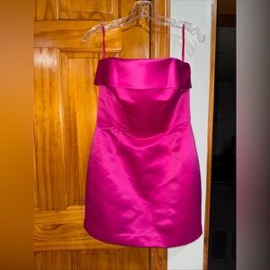 Vintage Betsy Johnson Vibrant Pink Strapless Mini Dress size 10